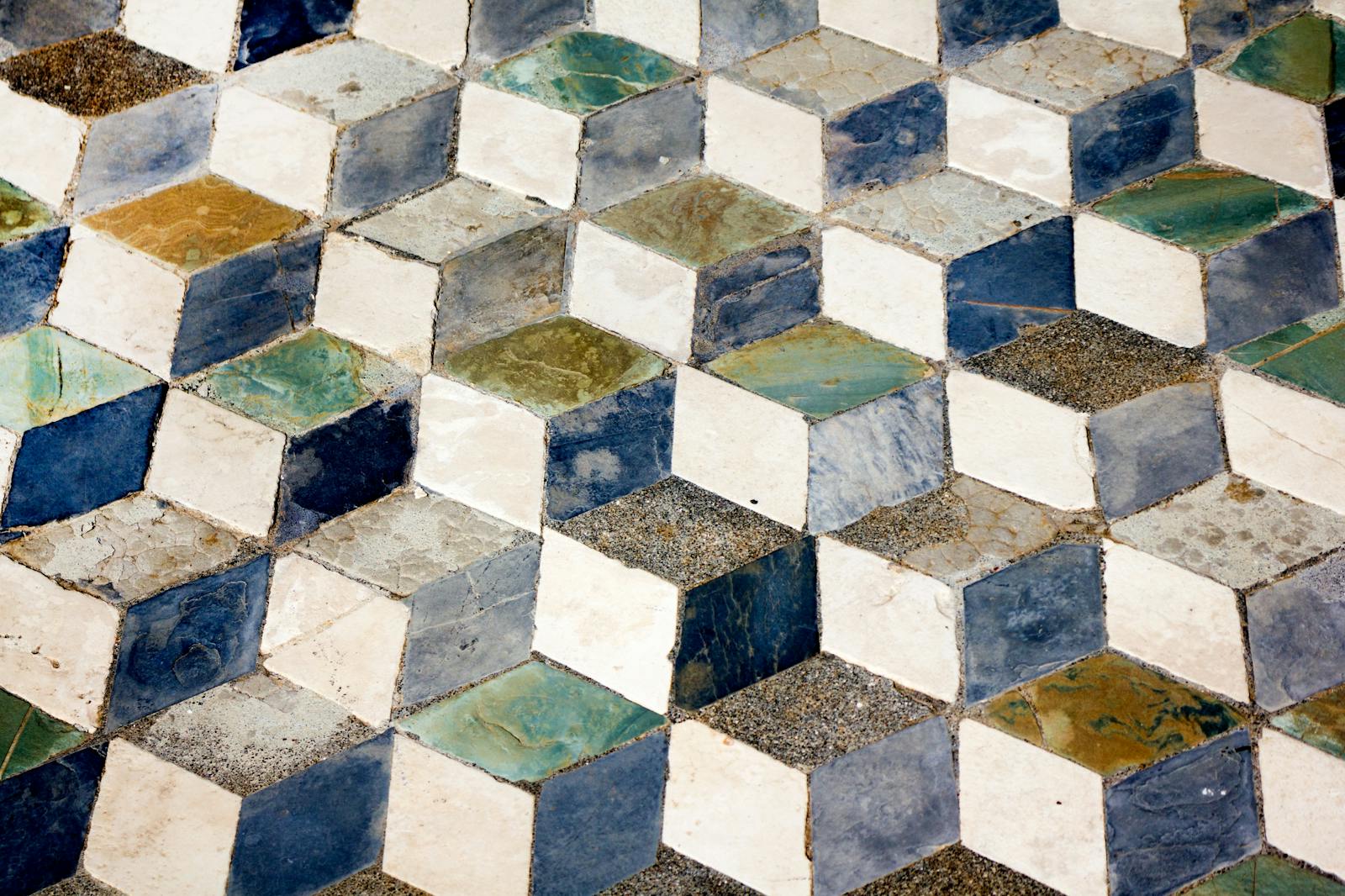 Detalj av den kubiske mosaikkgulvet i Herculaneum